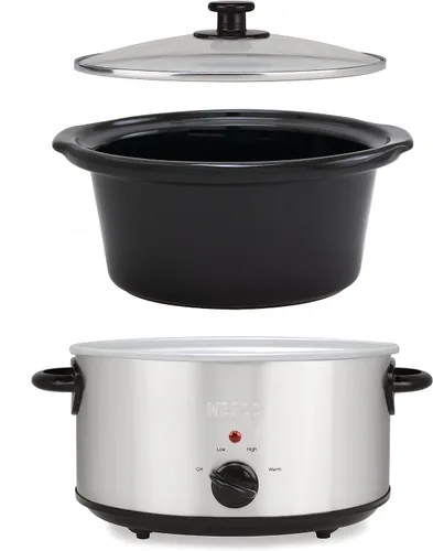 Miniatura 5 de NESCO SC-4-25, olla de cocción lenta, 4 cuartos de galón, plata