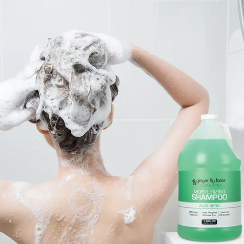 Miniatura 7 de Ginger Lily Farms Club & Fitness Champú hidratante para todo tipo de cabello, 100% vegano y libre de crueldad, aroma a aloe vera, repuesto de 1