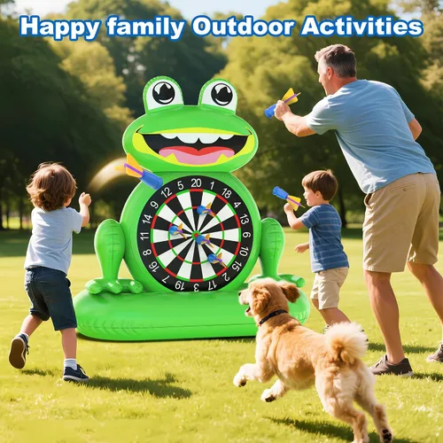 Miniatura 8 de MOONTOY Juguetes de piscina para niños, juego de mesa inflable de dardos de rana, juegos de piscina para playa y patio trasero, juguetes de agua