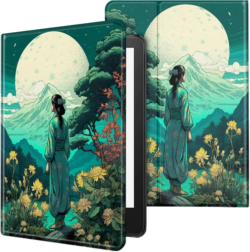 Miniatura 11 de Funda para tablet Kindle Fire 7 2019/2017 lanzamiento 9ª/7ª generación 7 pulgadas, ligera, protectora de piel sintética, cubierta inteligente