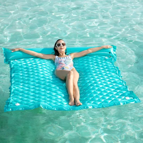 Miniatura 8 de Jasonwell Flotadores flotantes para piscina, flotador inflable gigante para piscina, balsa de lago, sala de estar, flotador, tumbona, playa, Verde
