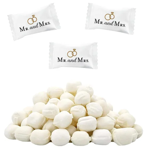 The Dreidel Company 55 unidades de menta de boda Mr. & Mrs. - Caramelos de menta, menta para después de la cena, caramelo de mantequilla y menta,