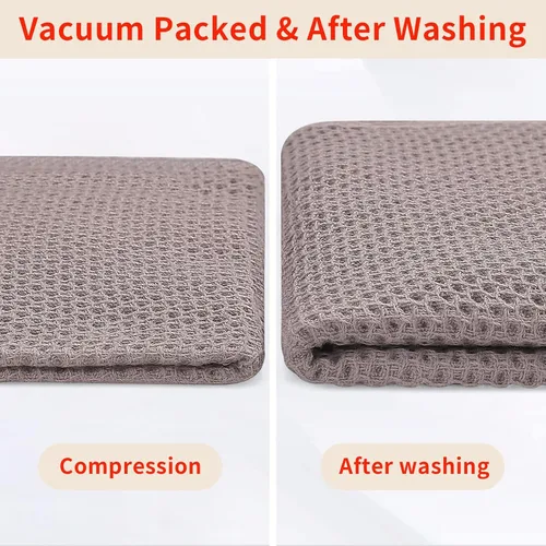 Miniatura 282 de Homaxy Trapos de cocina de 100% algodón, tejido de punto gofre, ultrasuaves, absorbentes y de secado rápido, 12 x 12 pulgadas, paquete de 6, blanco
