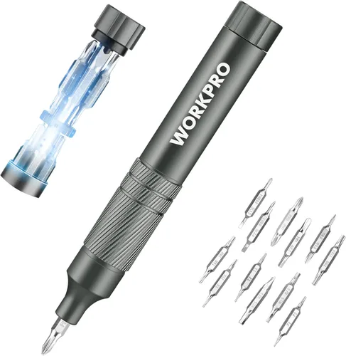 WORKPRO Juego de destornilladores multifunción 24 en 1, mini destornilladores magnéticos con puntas manuales, destornilladores pequeños de acero S2