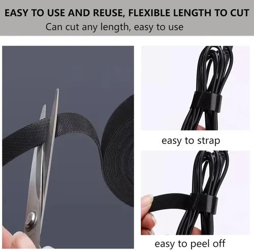 Miniatura 6 de BSELEYY - Amarres de Cable Reutilizables de 27 Yardas x 1 Pulgada - Correas de Cable Ajustables Cinta de Gestión de Cables Correas de Organización