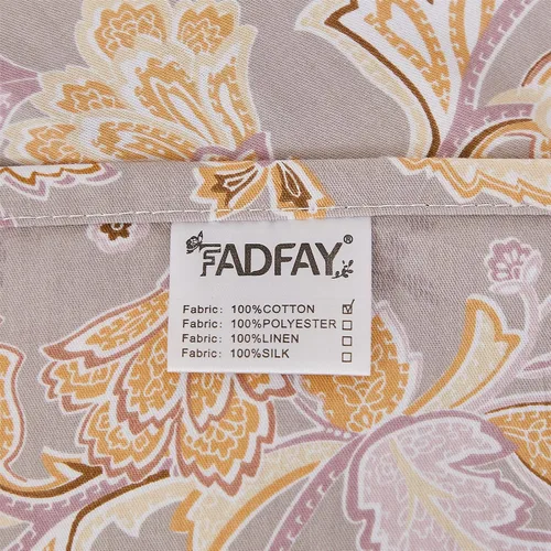 Miniatura 8 de FADFAY Juego de sábanas de lujo para cama individual, diseño clásico de damasco, estampado de cachemira dorada, juego de sábanas transpirables, 100%