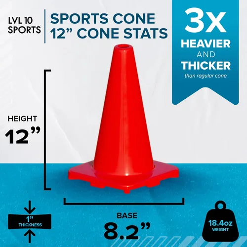 Miniatura 2 de LVL10 - Conos de entrenamiento profesionales, conos de fútbol grandes de 12 pulgadas para entrenamiento deportivo, para ejercicios de baloncesto