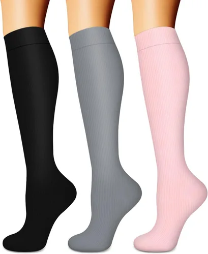 Miniatura 16 de Calcetines de compresión para mujeres y hombres (3 pares) – El mejor apoyo para enfermeras, correr, senderismo, recuperación y calcetines de vuelo