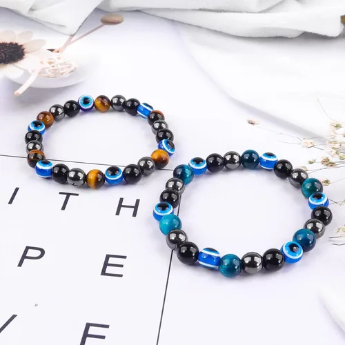 Miniatura 3 de Triple Protection Bracelet, CARPDIM Evil Eye bracelet and Black Obsidian evil eye Beads Bracelet for Men Women Healing Bracelets Bring Good Luck