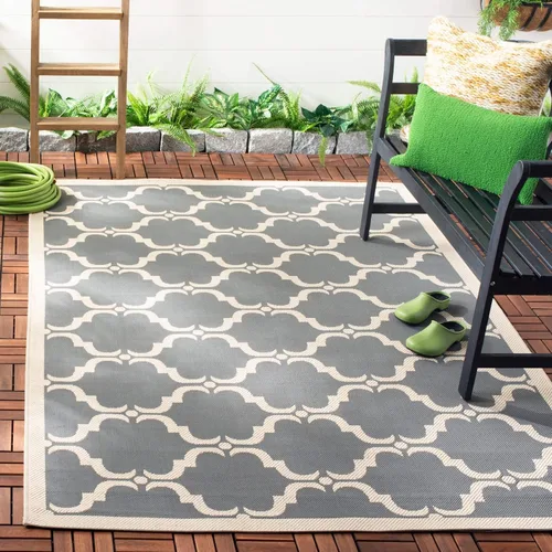 Miniatura 30 de SAFAVIEH Alfombra lavable al aire libre Courtyard Collection - 9 x 12 pies, beige y terracota, no desprende pelusa y fácil limpieza, ideal