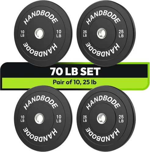 Miniatura 20 de HANDBODE Juego de discos de peso de 2 pulgadas de alto rebote, juego de discos olímpicos de 45/100/160/190/260/300 libras, juego de discos