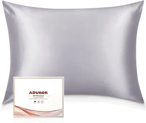 Miniatura 10 de Adubor Funda de almohada 100% de seda, fundas de almohada de seda de morera, 22 fibras de grado Momme 6A, funda de almohada de seda para la salud