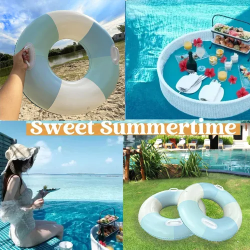 Miniatura 8 de Tubos de piscina, 2 flotadores inflables de piscina para adultos, flotadores de piscina inflables, balsa de piscina, fiesta, agua, verano, playa