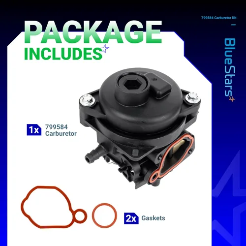 Miniatura 3 de BlueStars 799584 592361 Carburador - Compatible con motores de 140cc Husqvarna LC121P Troy-Bilt TB110 TB200 B110 cortacésped - Reemplaza 594058