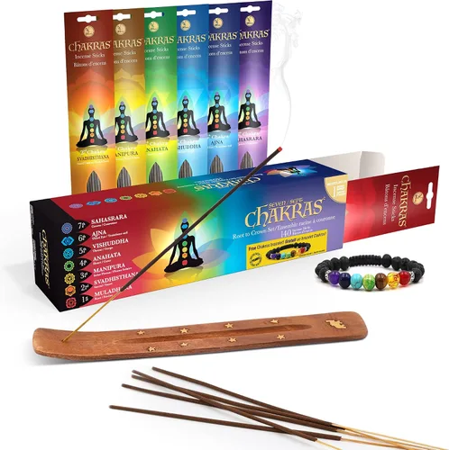 Miniatura 3 de 7 chakras - 5 Vishuddha - Garganta - Comunicación - Los aromas primarios son incienso y menta - 11 pulgadas - 1.23 oz - 60 minutos - Varillas de 4s