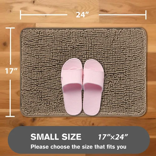 Miniatura 372 de Alfombra de baño pequeña de 12 x 18 pulgadas, lavable y absorbente, antideslizante, alfombra de baño de felpilla gruesa y suave para baño, ducha