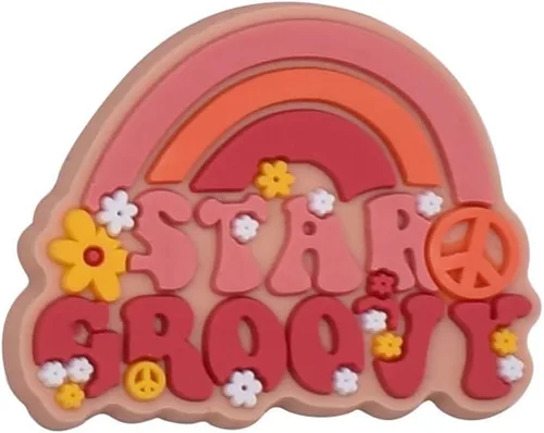 Miniatura 6 de 15 dijes de zapatos hippie, dijes estéticos bohemios para zapatos, decoraciones retro hippy para zapatos de cumpleaños, decoraciones lindas, regalo