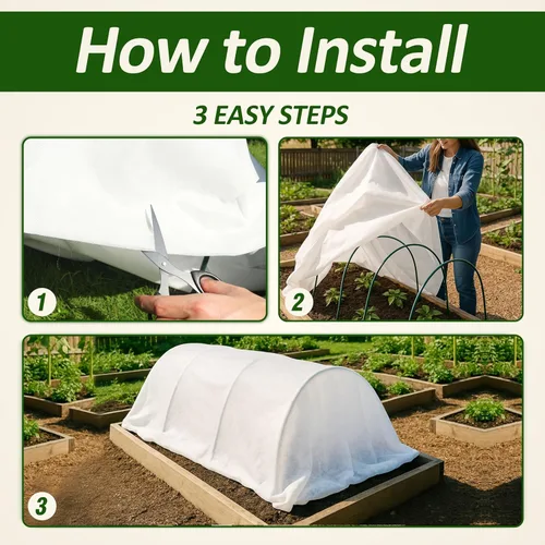 Miniatura 7 de Gardzen Cubiertas para plantas de 1.5 onzas, protección contra la congelación, cubiertas flotantes reutilizables de 10 x 10 pies, mantas más gruesas