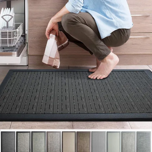 Miniatura 11 de iCustomRug Tapete ergonómico antifatiga, para estar cómodo de pie en la cocina, baño, estación de trabajo, tapete de espuma viscoelástica de 39 x 20