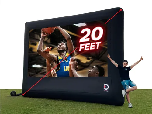 Miniatura 6 de Elite Outdoor Movies Pantalla inflable de alta calidad, superficie de proyección delantera/trasera de 10 x 5 (diagonal de 16.9 pies)