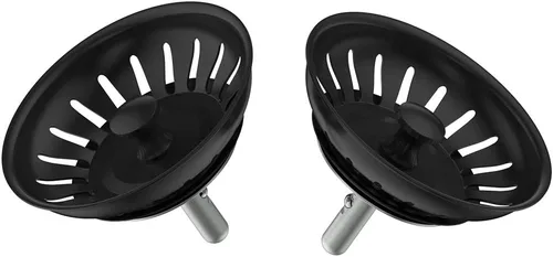 Miniatura 7 de KANARY Colador de repuesto para fregadero de cocina para desagües estándar (3-1/2 pulgadas), cuerpo de acero inoxidable con tapón de goma