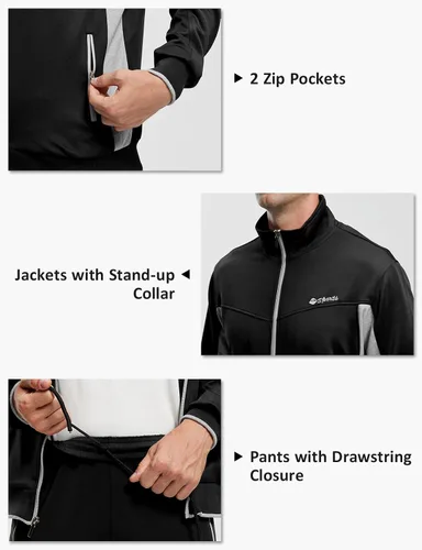 Miniatura 4 de TBMPOY Chándales para Hombres Conjuntos Deportivos para Hombres Conjuntos de Chándal de 2 Piezas Casuales Atléticos para Jogging Calentamiento