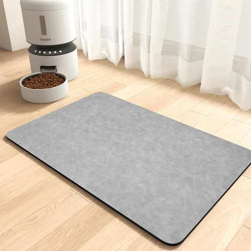 MontVoo - Alfombrilla absorbente para alimentación de mascotas - Alfombrilla para mascotas sin manchas para cuenco de comida y agua - Alfombrilla