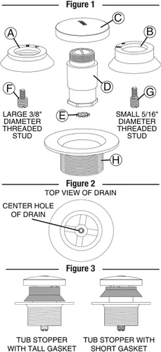 Miniatura 3 de Danco, Cromo, 80811 Tapón de bañera Touch-Toe, 2 x 2 x 2.25 pulgadas