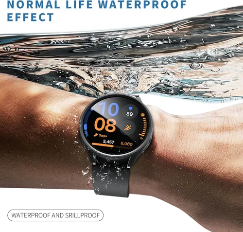 Miniatura 3 de JZK Juego de 6+6 fundas para Samsung Galaxy Watch 6 de 40 mm, protector de pantalla de PC duro impermeable + parachoques delgado de vidrio templado