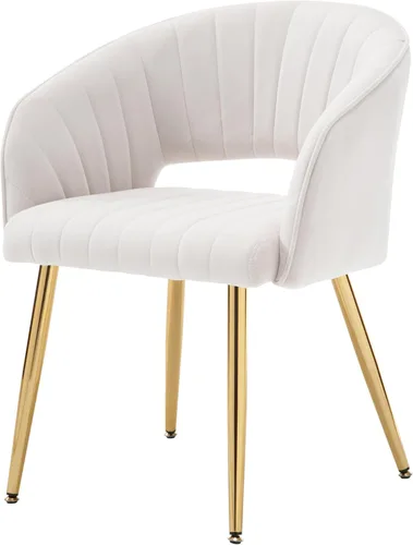 Westice Juego de 1 silla de escritorio de terciopelo para oficina en casa, sillas modernas copetudas con patas de metal dorado, sillón tapizado para