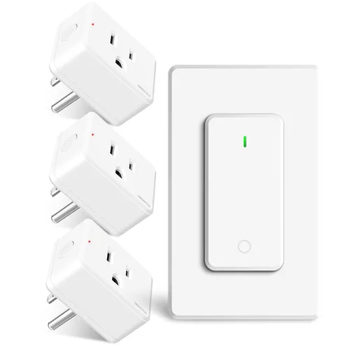 Miniatura 53 de Toma de control remoto, interruptor de luz y enchufe remoto greencycle con interruptor de luz inalámbrico, rango de 500 pies, no necesita cableado