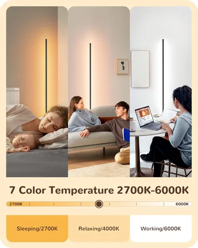 Miniatura 2 de EDISHINE Lámparas de pie para sala de estar, lámpara de esquina con control remoto y interruptor de pie, lámpara de pie regulable del 10% al 100%