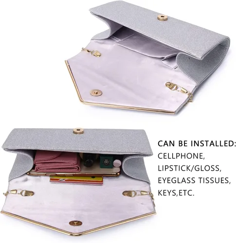 Miniatura 6 de Labair - Bolso de mano brillante para mujer. Bolso para noche con purpurina. Bolsas para bodas y fiestas