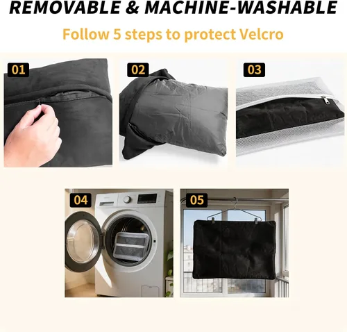 Miniatura 5 de Kwak's Juego de almohada para reposacabezas de automóvil y soporte lumbar para el cuello, ajuste de altura de 2 niveles, funda extraíble lavable