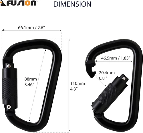 Miniatura 3 de Fusion Climb Swift Lock - Mosquetón de aluminio con bloqueo automático, ligero y fuerte para trabajadores de gran altitud, hamacas, accesorios
