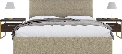 Miniatura 4 de Vänt - Cabeceros tapizados para pared - Cabeceros montados en la pared tamaño King/California King - Boucle Beige - Twin/King - Juego de 4 paneles