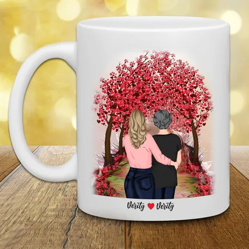 Miniatura 3 de WHIDOBE Taza de café personalizada de 11 onzas, taza de 15 onzas para mamá, hija con personajes femeninos, nombres, citas, regalo para mamá de hija