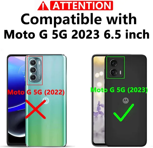 Miniatura 2 de Funda para Moto G 5G 2023, [No para la versión 2022] con protectores de pantalla y cubierta de cámara, [Grado militar] cubierta probada contra