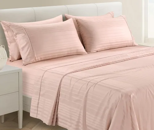 Miniatura 11 de Casa Platino Sábanas tamaño King de 500 hilos, satén suave, 100% algodón, sábanas de 6 piezas con sábana encimera, sábana bajera ajustable y fundas