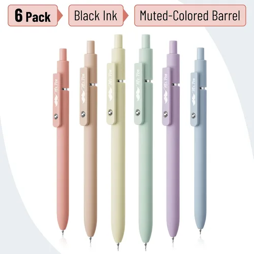 Miniatura 2 de Mr. Pen - Bolígrafos de Gel Retráctiles, Juego de 6, Barriles en Colores Pastel, Tinta Negra, Secado Rápido, Punta Fina de 0.5mm, Estética Linda