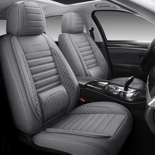 Fundas de cuero de cobertura completa para asiento delantero de automóvil, 1 par, ajuste universal para la mayoría de automóviles, sedanes,