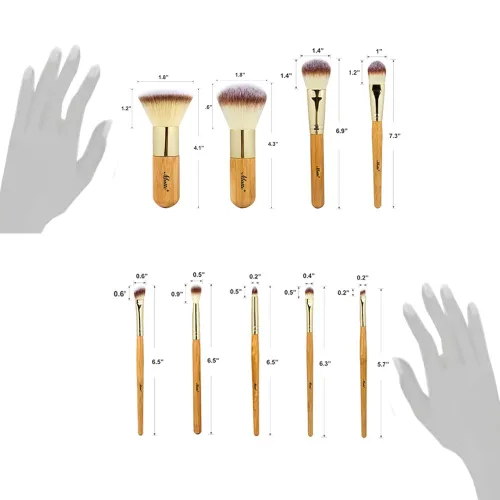 Miniatura 7 de Matto Juego de brochas de maquillaje de 9 piezas con bolsa de maquillaje de viaje