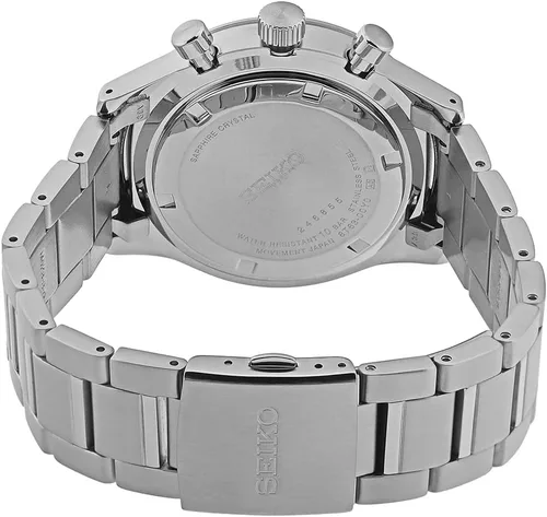 Miniatura 5 de SEIKO Reloj cronógrafo de cuarzo con esfera negra para hombre SSB413P1, Negro -, Cronógrafo, reloj de cuarzo