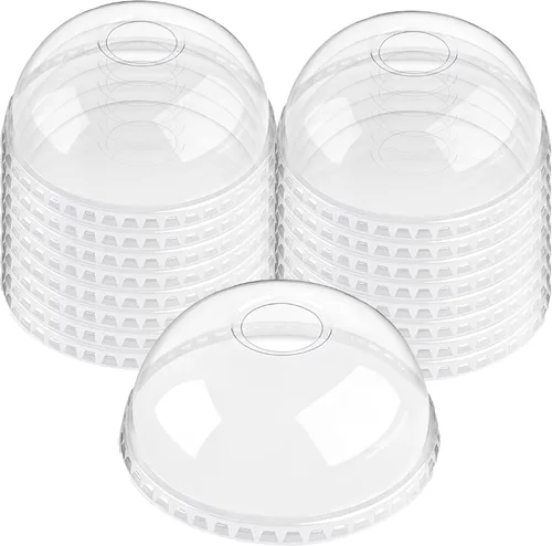Tapas de plástico PET de 4.213 in, 500 unidades al por mayor, tapas transparentes desechables para tazas de 32 onzas, ideal para bebidas y