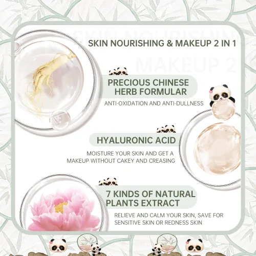 Miniatura 5 de CATKIN Panda Land Base Cushion de Cobertura Completa, Transpirable Hidratante Nutritiva Sin Poros, Maquillaje Facial Seguro para Piel Sensible