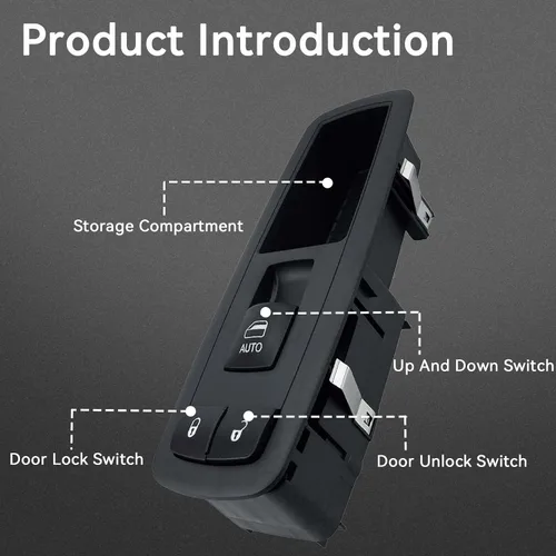 Miniatura 3 de Interruptor de ventana eléctrica, interruptor de bloqueo de puerta, lado del pasajero, compatible con Dodge Grand Caravan Chrysler Town & Country