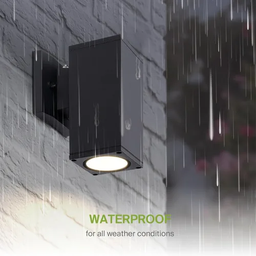 Miniatura 6 de ASD Lámpara de pared LED cuadrada de 1 luz para exteriores del anochecer al amanecer, 9 W, 1000 lúmenes, 3000 K-5000 K, 120 V, cilíndrica hacia