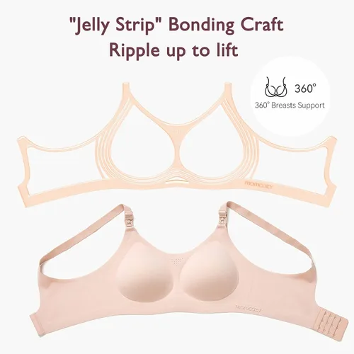 Miniatura 3 de Momcozy Sujetadores de lactancia para lactancia materna, FB016 Jelly Strip Support Comfort Maternity, brasier sin costuras sin costuras