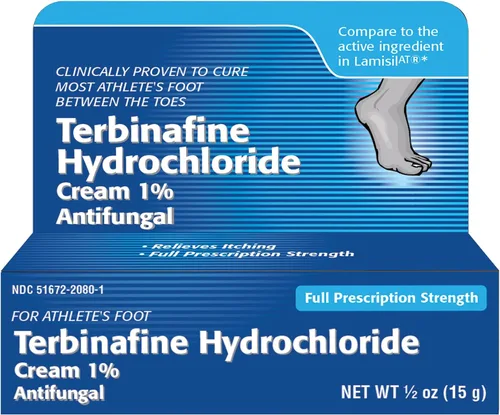 TARO Crema antihongos de clorhidrato de terbinafina 1% - Crema para el pie de atleta de fuerza extra, alivia la picazón y el ardor, cura la mayoría