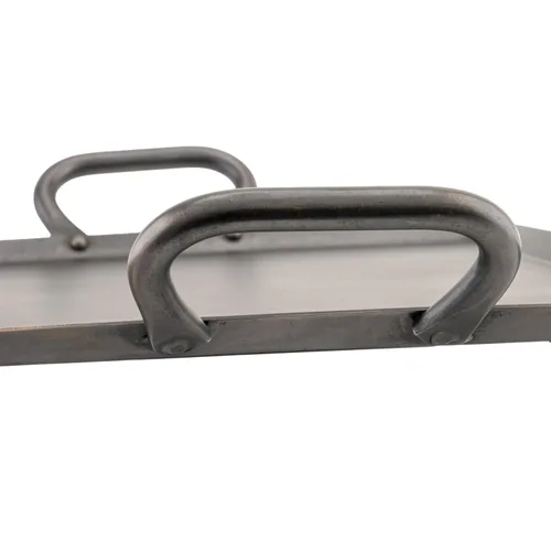 Miniatura 2 de G.E.T. SSTPD-1612-ANT - Bandeja otomana de metal resistente con asas, 16 x 12 pulgadas, bronce martillado